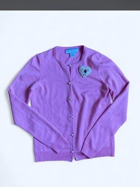 Pink Silk Cashmere Button Cardigan